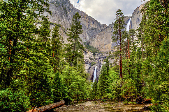 Upper and Lower Yosemite Falls and Yosemite Creek