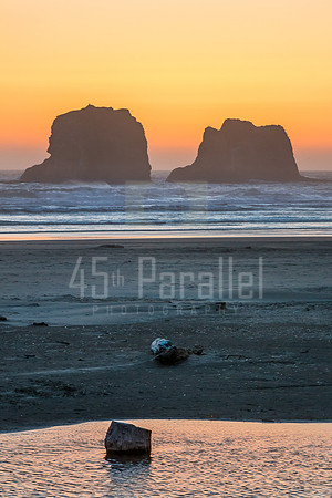 Colorful Sunset at Oregon's Twin Rocks Beach