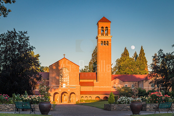 Moonrise over the Mt. Angel Abbey