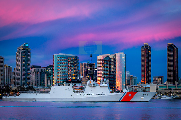 The US Coast Guard Cutter Bertholf in San Diego Bay