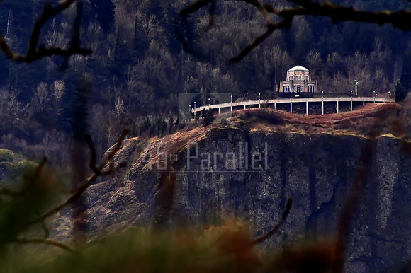 Vista House from the Washington side of the river.