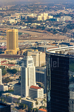Los Angeles City Hall and L.A. General Hospital in the Background