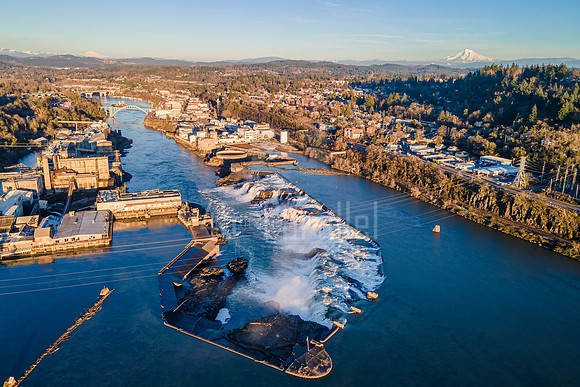 A Waterfall, a River, and Two Volcanos.