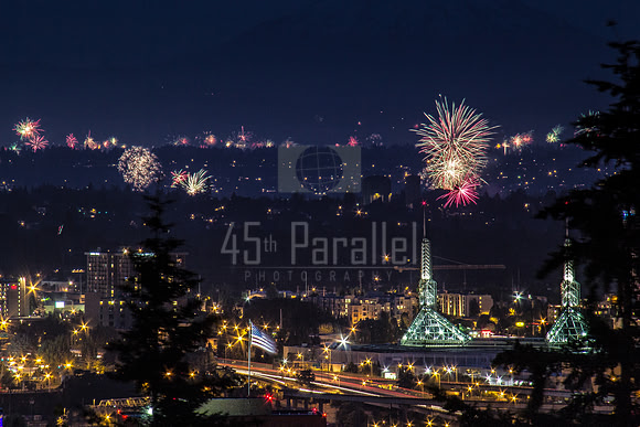 Fireworks Over Portland's Convention Center