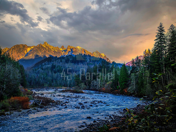 Along Washington State's Hwy 2, as it crosses the South Fork of the Skykomish River, wondering if there was a shot to be had, I finally saw the light.