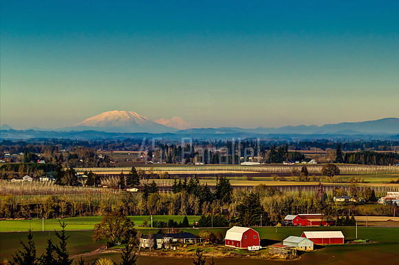 Mt. St. Helens and Mt. Rainier in a 175-mile view