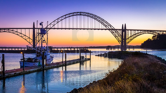 The Yaquina Bay Bridge in Newport, OR