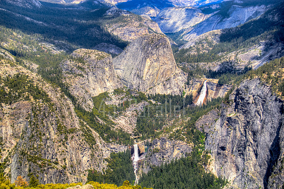 Vernal Falls and Nevada Falls